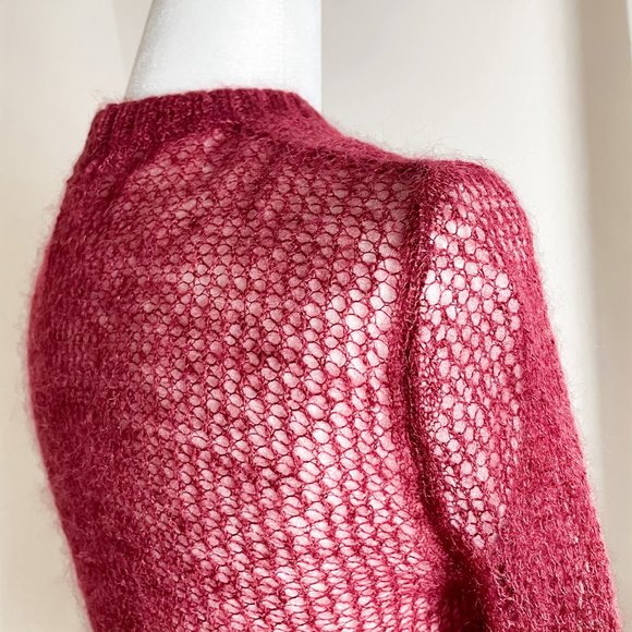 All Saints Air Jumper Sweater Merlot Mesh Back XS - Picture 5 of 7